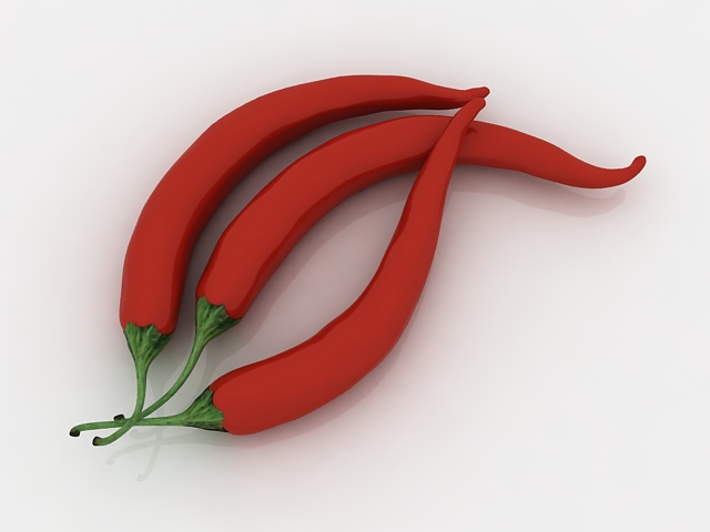Red chili peppers 3D model