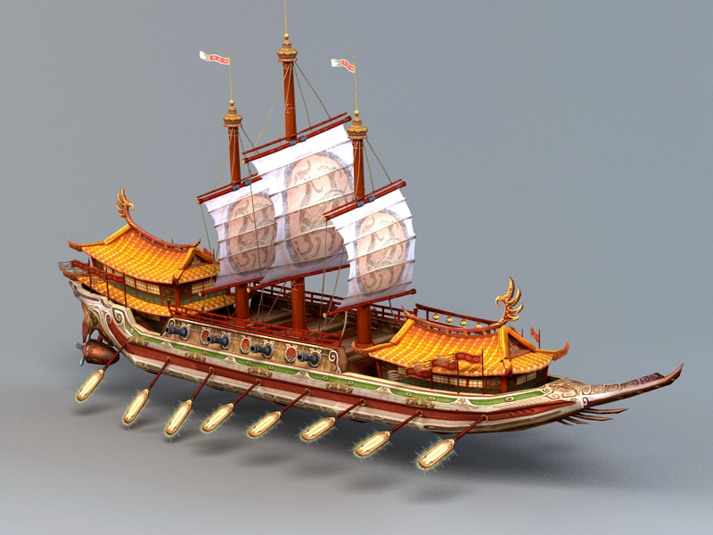 Ancient Chinese Ship - Free 3D models