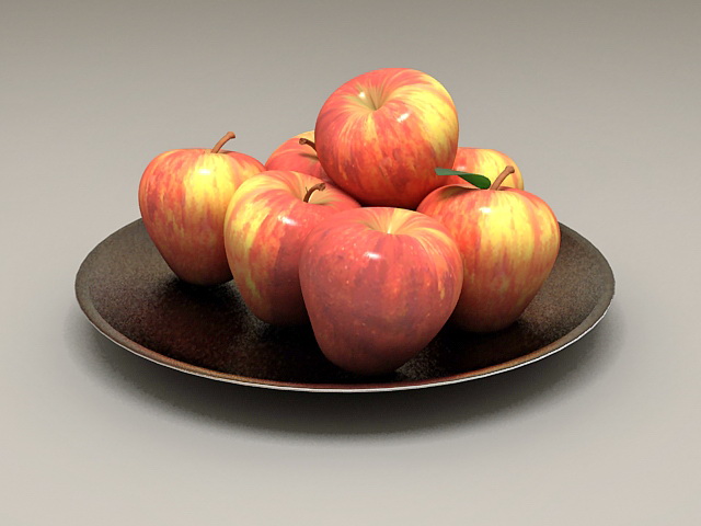 Apples on a Plate 3D model