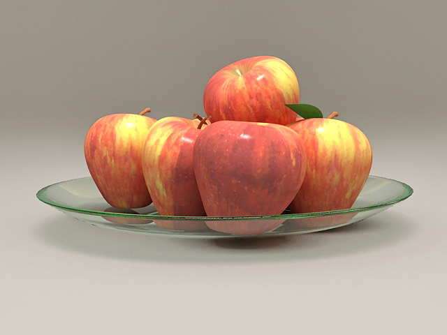 Apples on a Plate 3D model