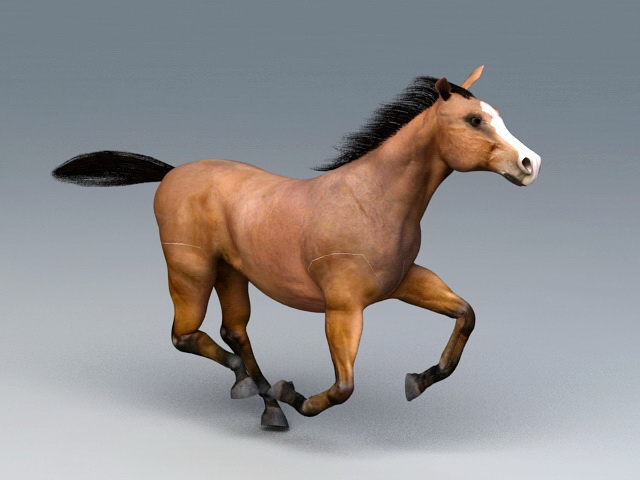 Beautiful Running Horse 3D model