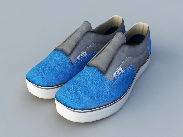 Blue Vans Shoes 3D model