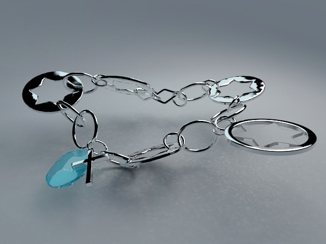 Bracelet with Gem 3D model