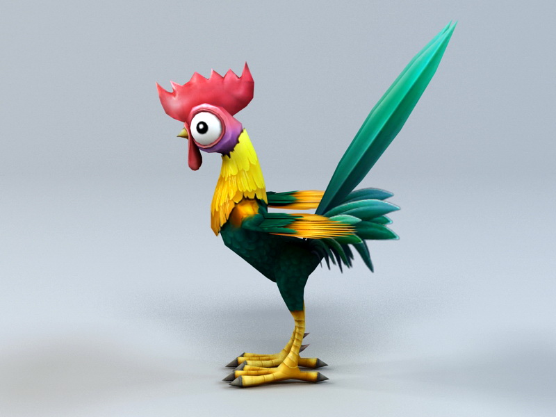 Cartoon Rooster 3D model