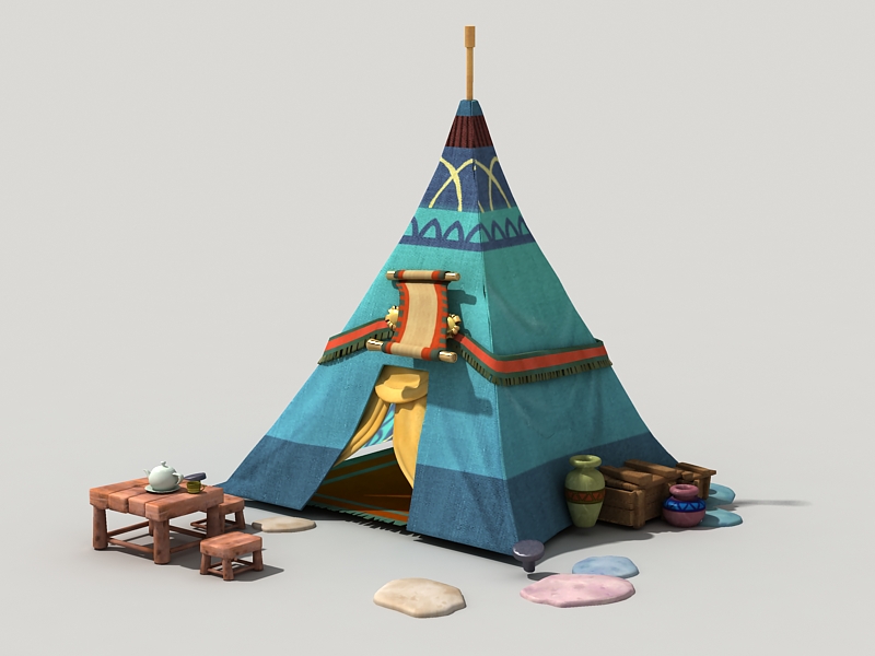 Cartoon Tent 3D model