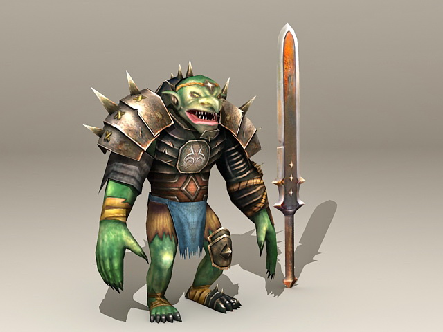 Cartoon Troll Warrior  3D model