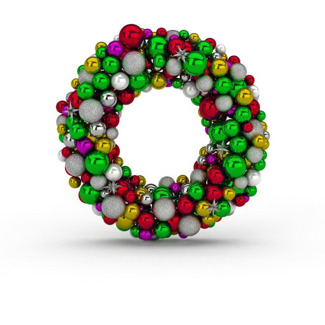 Christmas ball wreath 3D model