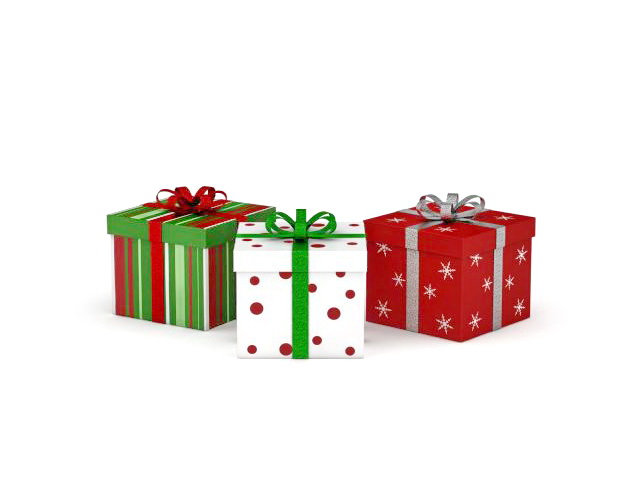 Christmas gift boxes 3D model