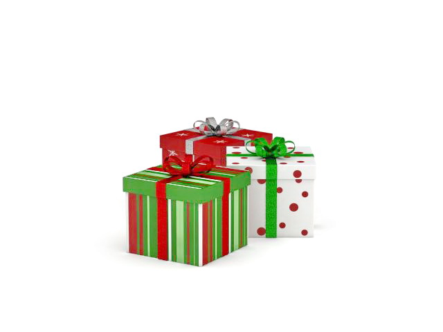 Christmas gift boxes 3D model