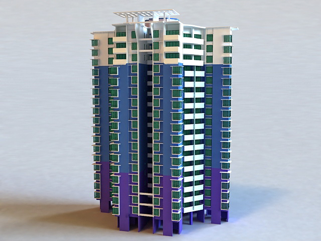 City apartament building 3D model