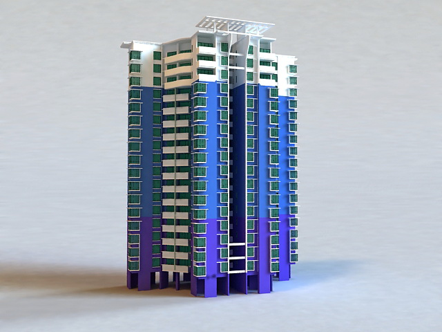 City apartament building 3D model