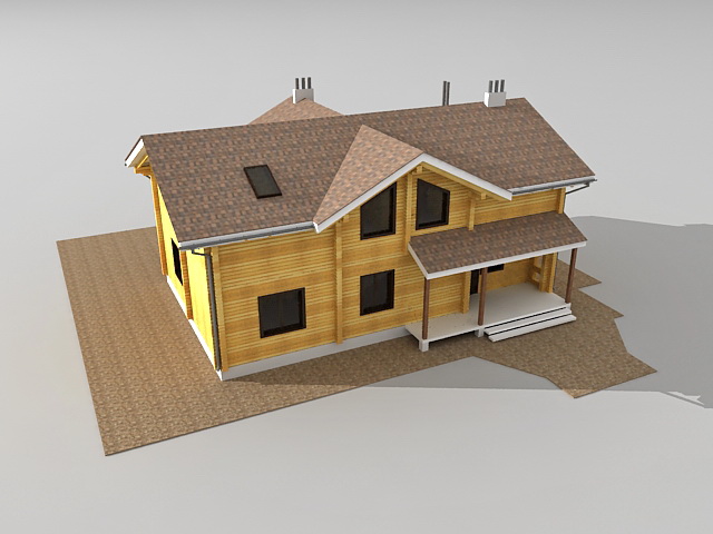 Country wooden house 3D model
