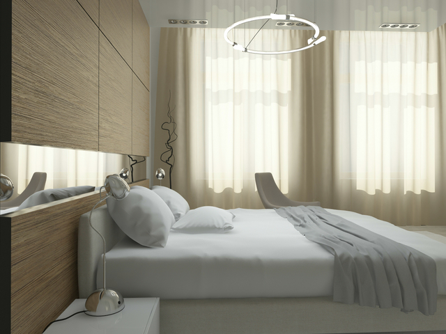 Fashionable bedroom interior 3D model