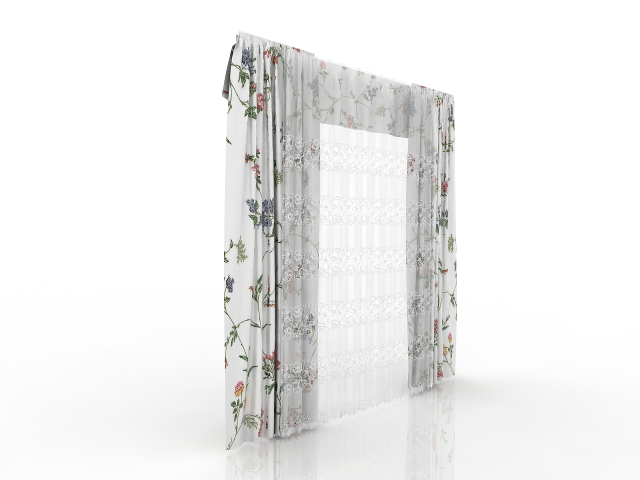 Flower Curtains 3D model