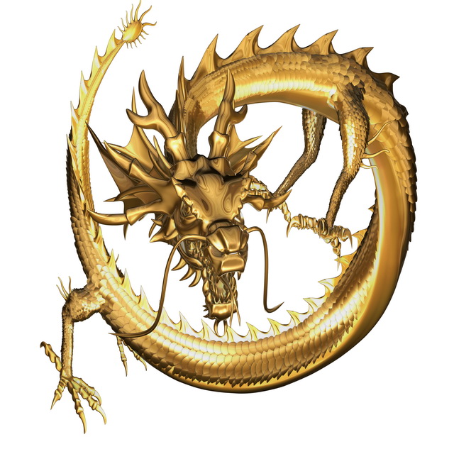 Golden dragon 3D model