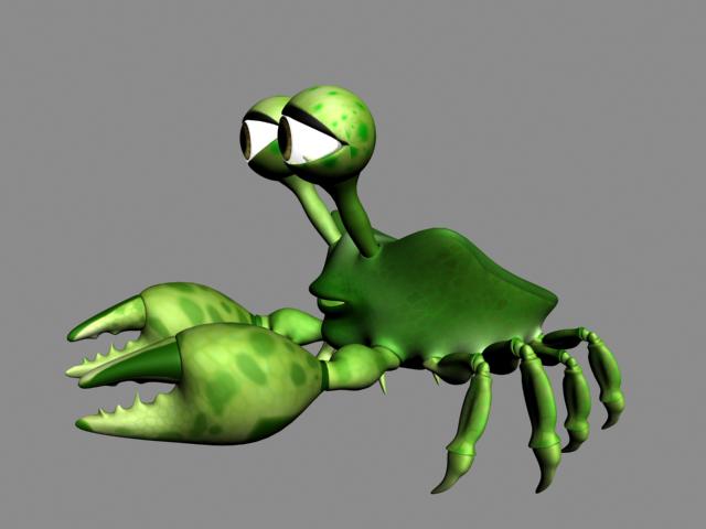 Green Cartoon Crab 3D model