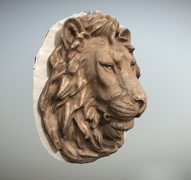 Lion Head Wall Sculpture 3D model