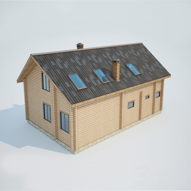 Log house 3D model