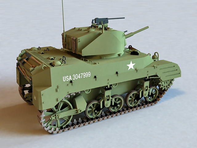 M5A1 Light Tank  3D model