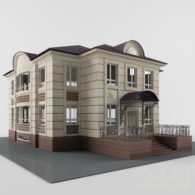 Modern classic cottage 3D model