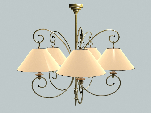 Modern simple chandelier 3D model
