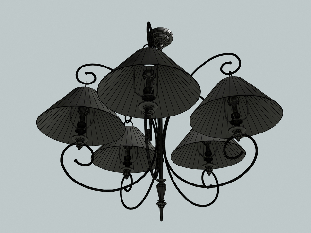 Modern simple chandelier 3D model