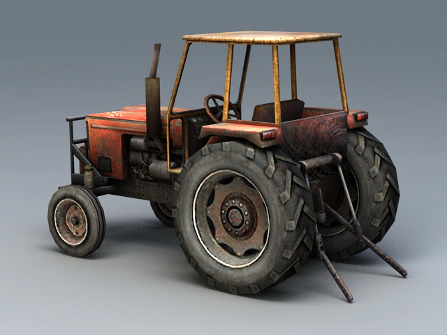 Old Farm Tractor 3D model
