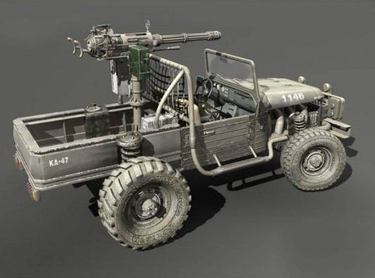 Pickup Truck Gun 3D model