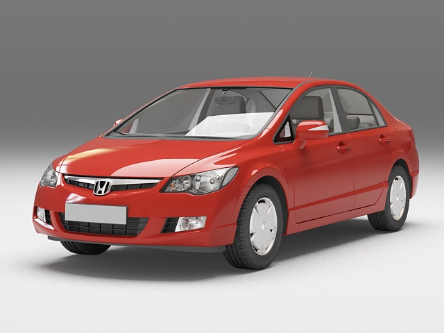 Red Honda Civic 3D model