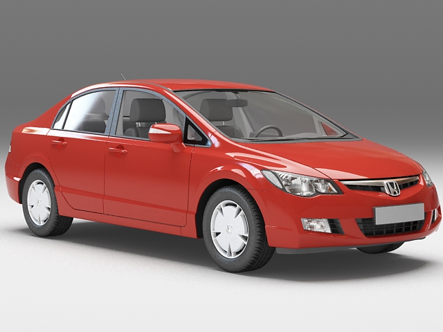 Red Honda Civic 3D model