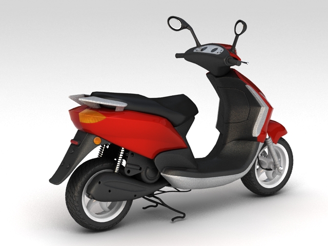 Red Moped 3D model