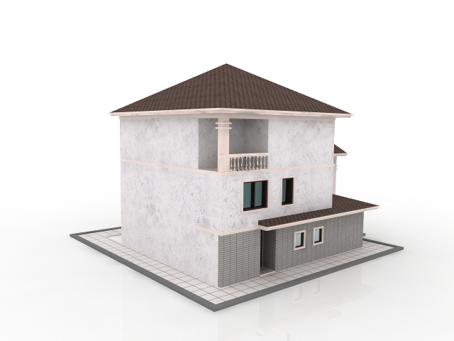White Cottage 3D model