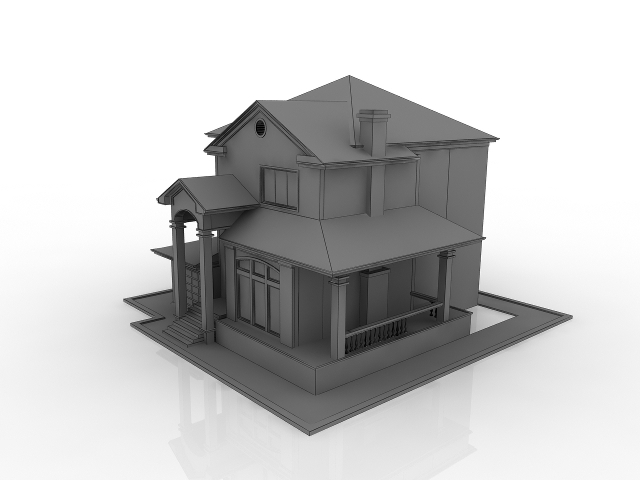 White Cottage 3D model