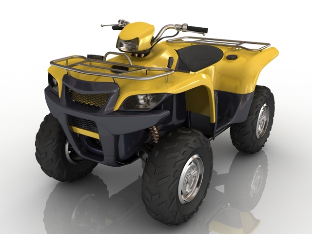 Yellow quad bike 3D model