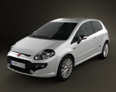 Fiat Punto Evo 3-door 2010 3D Model