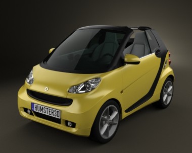 Smart Fortwo 2011 Convertible Open Top 3D Model