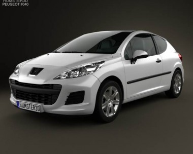 Peugeot 207 hatchback 3-door 2012 3D Model