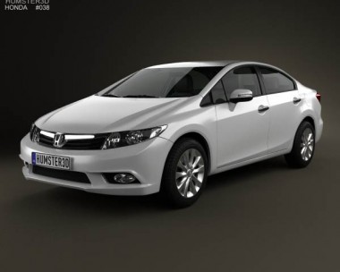 Honda Civic sedan with HQ interior 2012 3D model