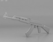 AK-47 with bayonet 3d model