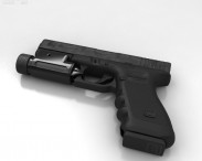 Glock 17 with Flashlight 3d model