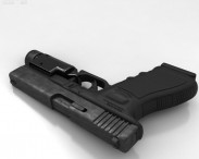 Glock 17 with Flashlight 3d model