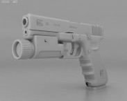 Glock 17 with Flashlight 3d model