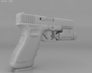 Glock 17 with Flashlight 3d model