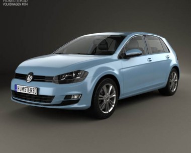 Volkswagen Golf 5-door with HQ interior 2013 3D Model