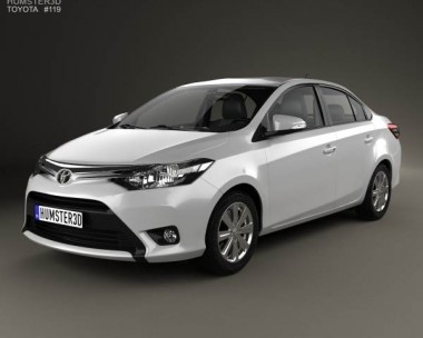 Toyota Yaris sedan with HQ interior 2014 3D Model