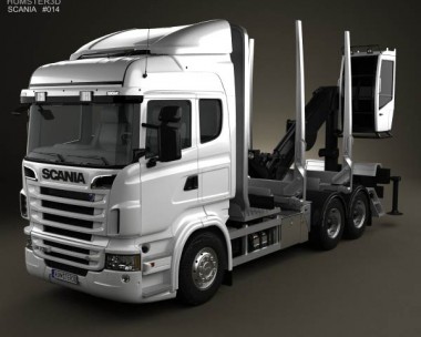 Scania R 730 Timber Truck 2010 3D Model