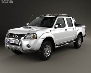 Nissan Navara (NP300) Double Cab Hardbody Silver 2013 3D Model