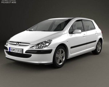 Peugeot 307 5-door hatchback 2001 3D model