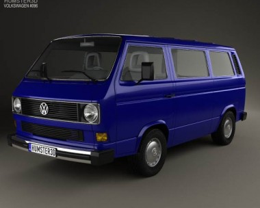 Volkswagen Transporter (T3) Passenger Van 1990 3D Model