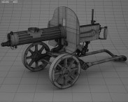 Maxim gun 1910 3d model